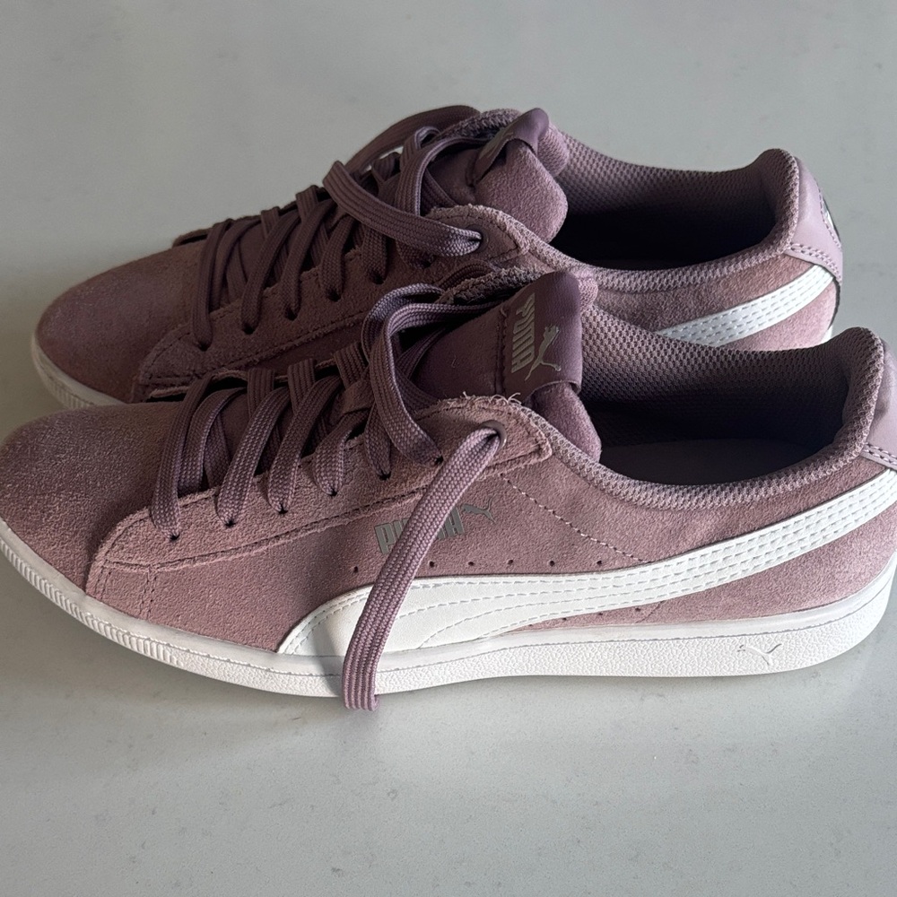 Puma Suede Sneakers in Mauve and White